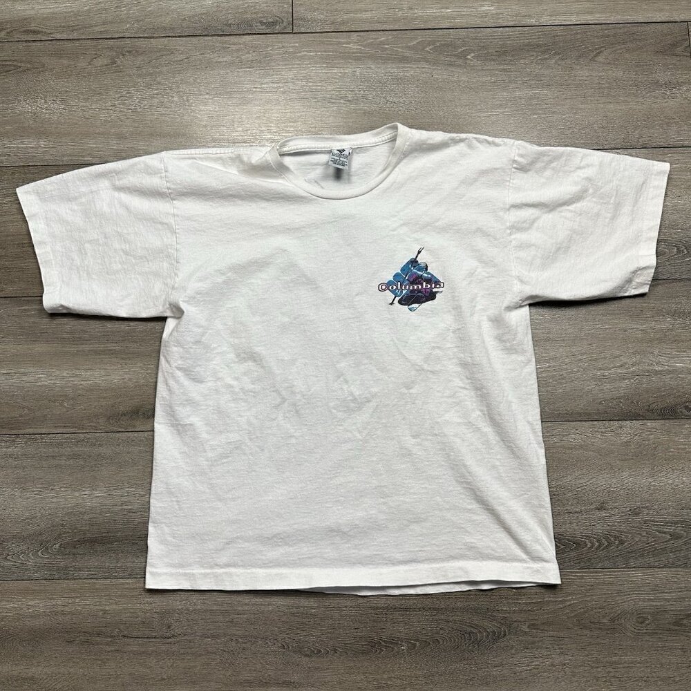 Vintage Columbia Sportswear Tee Shirt 90s Made in USA White L Outdoor Gear